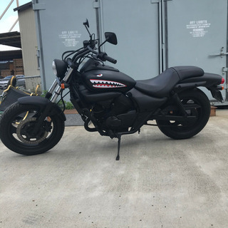 宮城県仙台市！！ カワサキ エリミネーター 250Ｖ バイク マットブラック シャークマウス仕様 ミリタリー  自賠責令和4年5月までの画像