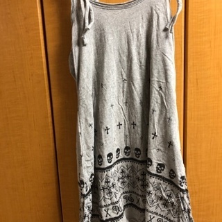 【お話中】ドクロ柄がかわいい！　キャミワンピ