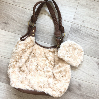 【未使用】ハンドバッグ トートバッグ ファー