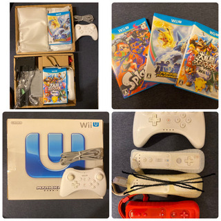 WiiU本体+Wiiリモコン赤白+PROコン+スプラトゥーン+ス...