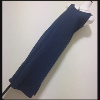 ご購入者様決定[CAPALANCA]ロングワンピース 紺色 ルームウェア シンプル 部屋着の画像