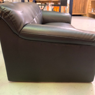 ソファー　二人掛け　レザー　ブラックの画像