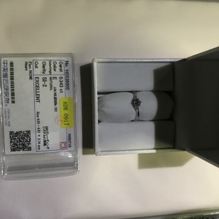 指輪ダイヤ0.345カラット箱、鑑定書付き