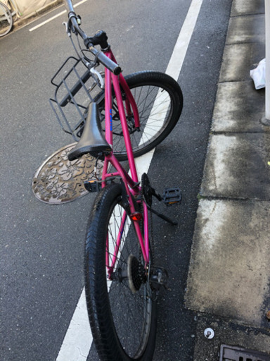 タイヤ太めの自転車です。