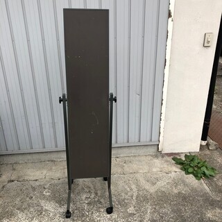 姿見 鏡 全身鏡 鉄枠 スタンドミラー キャスター付きの画像