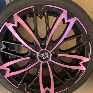 和道 ピンク 五分咲き 桜ホイール 16インチ 二本セット - タイヤ