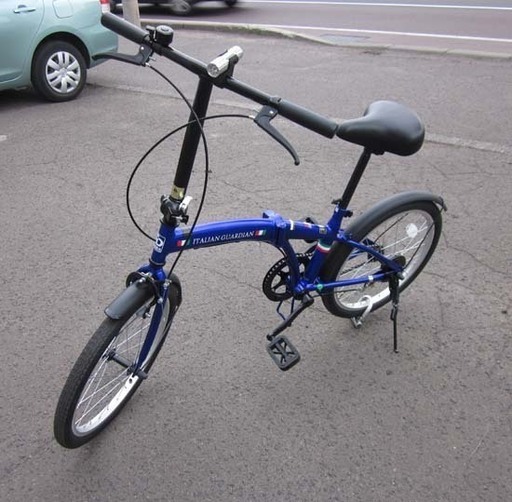 南12条店 【美品】20インチ 折り畳み自転車 ライト付き ブルー