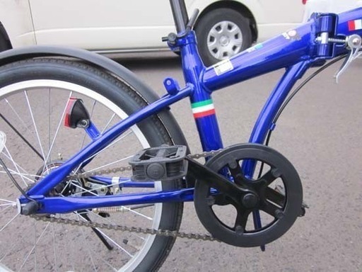 南12条店 【美品】20インチ 折り畳み自転車 ライト付き ブルー