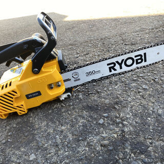 整備済　美品　リョービ　RYOBI　30.1cc エンジンチェーンソー　ES-3035 バーサイズ 350mm 現物確認 引取OK 初期不良対応しますの画像