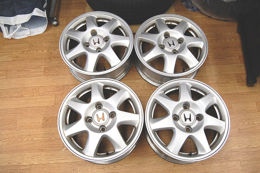 ホンダ 純正 アルミ 4本セット 15インチ 6JJ 4H PCD 114.3 +50 中古 アコード ☆ PayPay(ペイペイ)決済可能 ☆ 札幌市 清田区 平岡