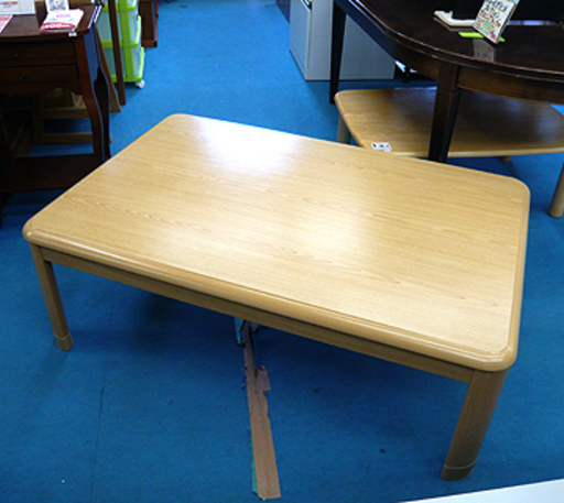 札幌 こたつ 幅117cm 長方形 コタツ テーブル 大きめ ファミリー オールシーズン ナチュラル ベージュ 机 本郷通店