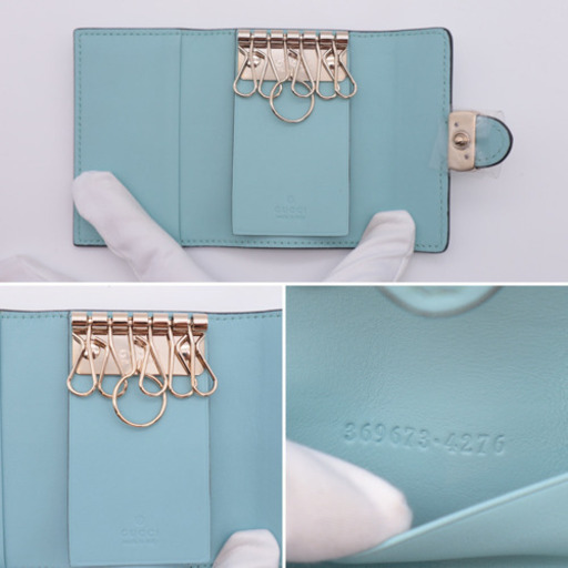 《GUCCI/グッチロゴ6連キーケース》ABランク 369373 箱有り 極美品