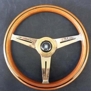 OBA ウッドステアリング 約35cm 当時物 ☆O.B.A ITALIAN MODE オバステアリング ウッド35Φ オバハン