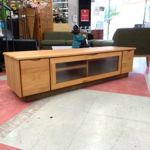 中古 店舗近郊送料格安 ワイドテレビボード テレビ台 ナチュラルブラウン NB 幅150cm×奥42cm×高38cm