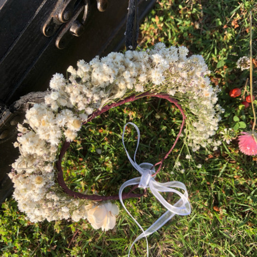 受注制作　かすみ草の可憐花かんむり