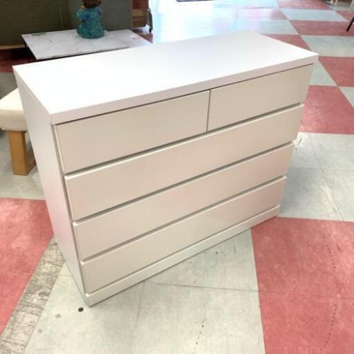 【購入者決定】中古 店舗近郊送料格安 4段ホワイトチェスト 整理タンス WH 幅120cm×奥40cm×高80cm