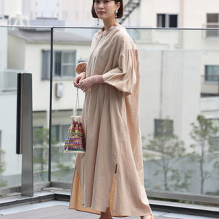 Ray BEAMS / 春夏秋 ワンピース ワインレッド / 元値13000円の画像