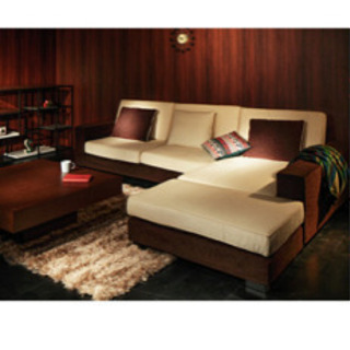 ALMONIA VENT2 カウチソファ　ガラスローテーブルの画像