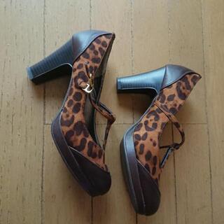 Lサイズ アニマル柄 茶色 ハイヒールの画像