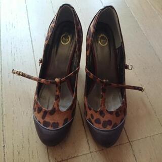 Lサイズ アニマル柄 茶色 ハイヒールの画像
