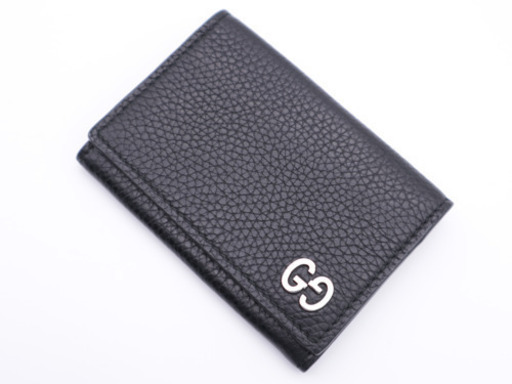 《GUCCI/GGロゴ 名刺入れ》ABランク ブラック 箱、リボン、冊子、袋有り