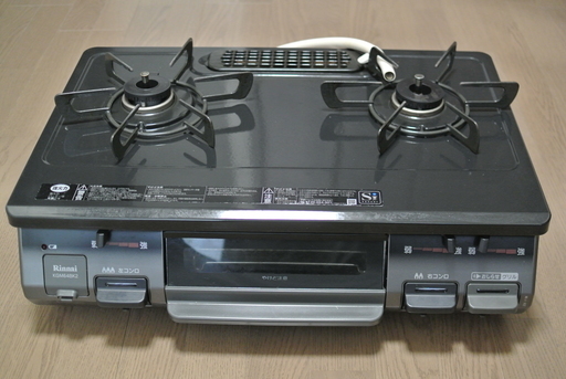 【都市ガス用】ガスコンロ Rinnai(リンナイ) 左強火 ガステーブル 水無片面焼 都市ガス KGM64BK2