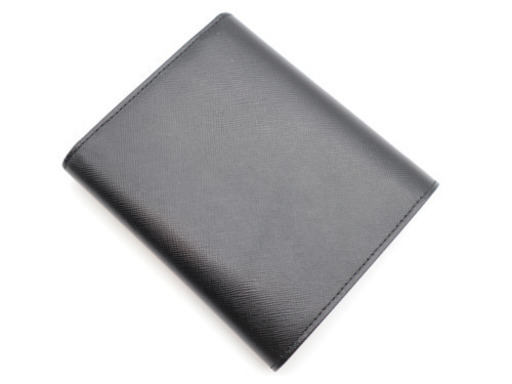 《PRADA/サフィアーノ 三つ折り財布》M170A ブラック Sランク 極美品