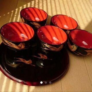 【未使用】会津塗り お椀 お盆セット