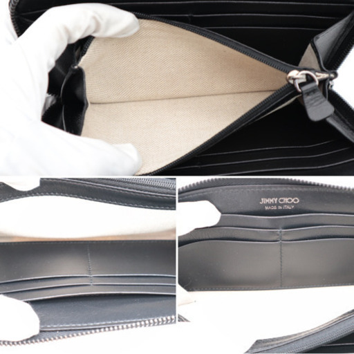 《JIMMY CHOO/スタースタッズ ラウンドファスナー 長財布》 Sランク