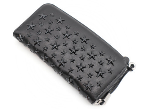 《JIMMY CHOO/スタースタッズ ラウンドファスナー 長財布》 Sランク