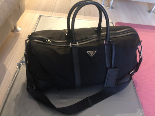 値下げ　PRADA プラダ ボストンバッグ 黒　2way ナイロン　レザー