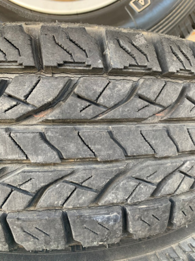 値下げ！215/75/15  5.5J 背面タイヤ付き5本セットヨコハマ　ジムニー・パジェロミニ軽4WDオーバーフェンダー用中古タイヤアルミセットです。引取限定