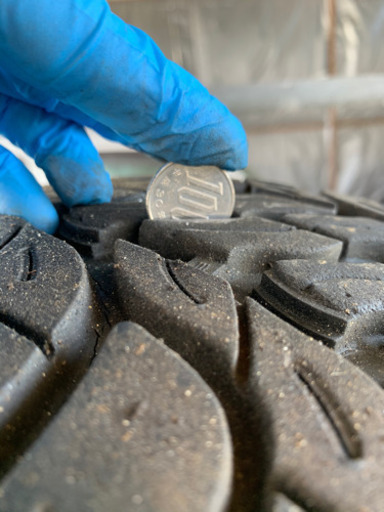 値下げ！215/75/15  5.5J 背面タイヤ付き5本セットヨコハマ　ジムニー・パジェロミニ軽4WDオーバーフェンダー用中古タイヤアルミセットです。引取限定