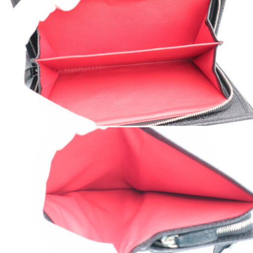 《BVLGARI レザーフラップコローレ 二つ折り長財布 》ブラック Aランク