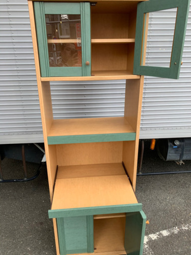 ☆オシャレなキッチン棚 グリーン 多少の傷あり☆