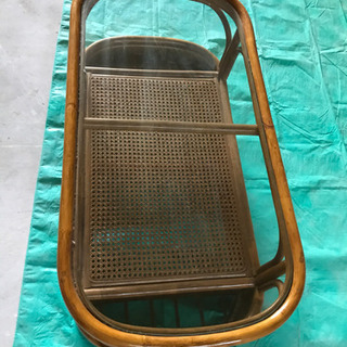籐 ガラステーブルの画像