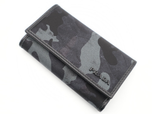 《PRADA/６連キーケース 》Sランク ブラックカモフラージュ 新品、未使用品
