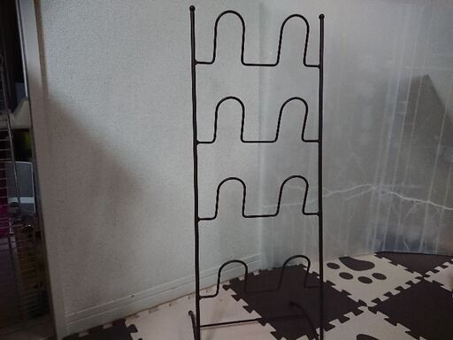 美品４足スリッパラック ブラウン