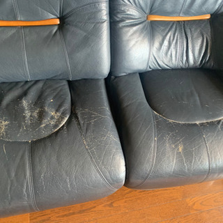 【値下げ交渉可　6/23までの受け渡し限定】ソファ5人掛け　本革　レイアウト自由の画像
