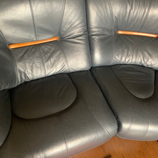 【値下げ交渉可　6/23までの受け渡し限定】ソファ5人掛け　本革　レイアウト自由の画像