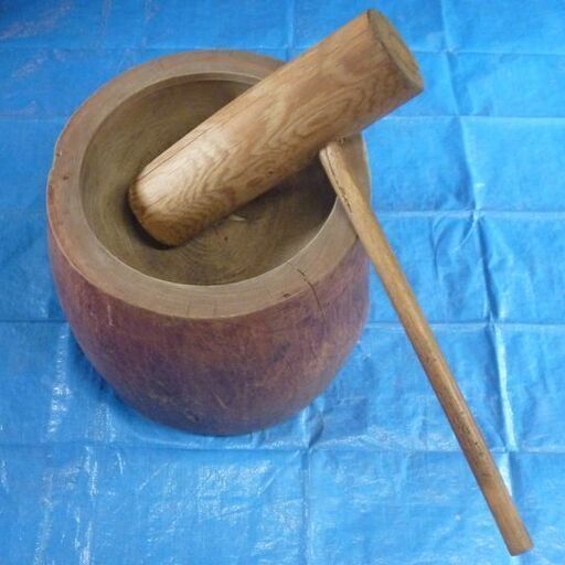 ★けやき臼　2升用　杵とセット　楽しくお餅がつけ、おいしい