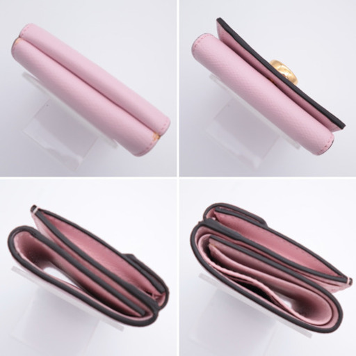 《FENDI/コンパクト 折り財布》8M0395 ピンク 箱 冊子 袋 Aランク