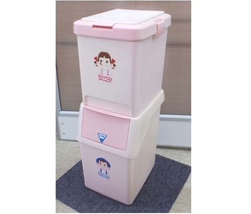 ▶希少 2段ダストボックス ペコちゃん 不二家/FUJIYA ペコ＆ポコ ピンク系 ペイペイ対応 札幌市西区西野