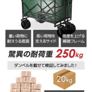 Pasinaz(パシナズ) キャリーカート 136L グリーン　折り畳み　四輪　の画像