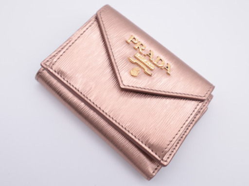 《PRADA/コンパクト 折り財布》1MH021 箱 袋 ギャラ Sランク 美品