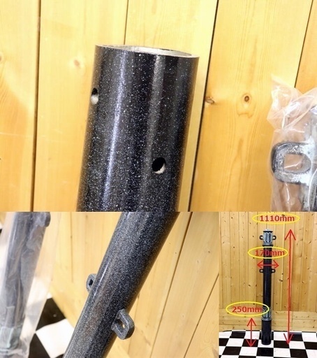 未使用 Teikin 帝金 鋳物 車止めポール 3本セット サンポール 工事