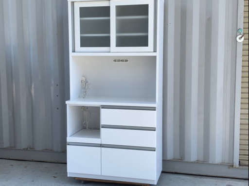 美品！食器棚◇レンジボード◇キッチンボード◇ホワイト◇W100cm
