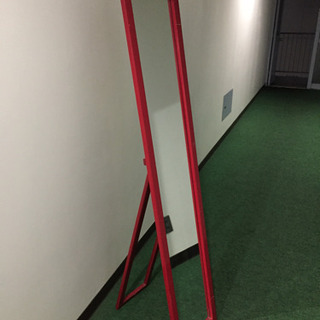 中古◎自立式姿見鏡（赤）