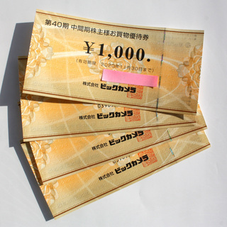 ビックカメラ 株主優待券 4,000円分 と 特別優待クーポン2...