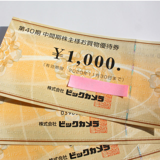 ビックカメラ 株主優待券 4,000円分 と 特別優待クーポン2枚 優待券 株主 優待 お買物券の画像